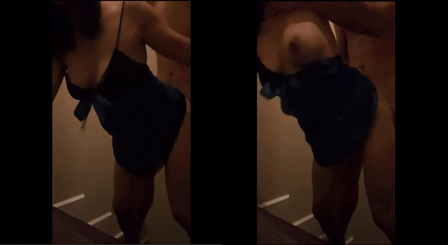 She has big breasts and a standing position