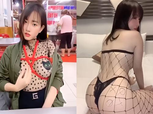 Hermosa chica a la que le gusta mostrar sus bienes en público.